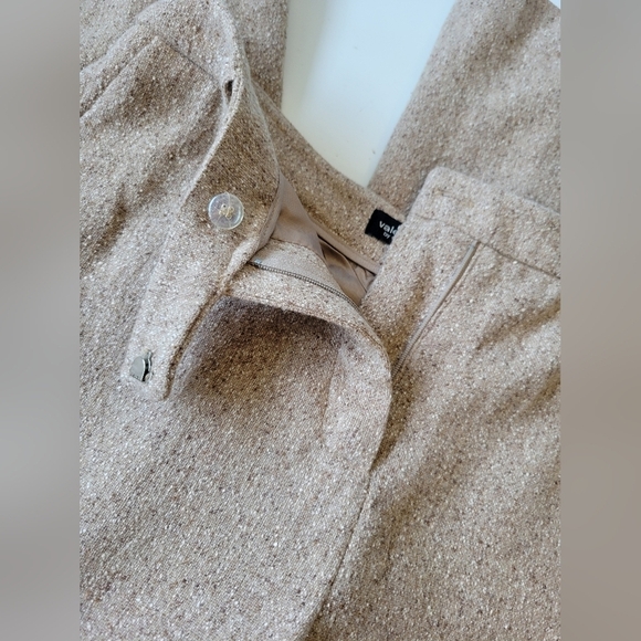 Valerie by Valerie Stevens Silk Wool Blend Speckled Trouser Oatmeal Size 8P - Picture 3 of 11
